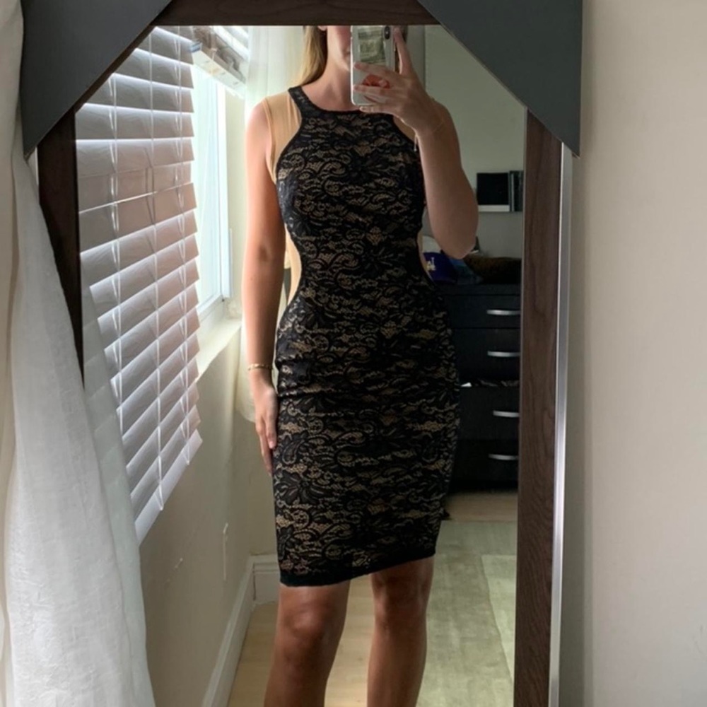 Black Nude Lace Cocktail dress
